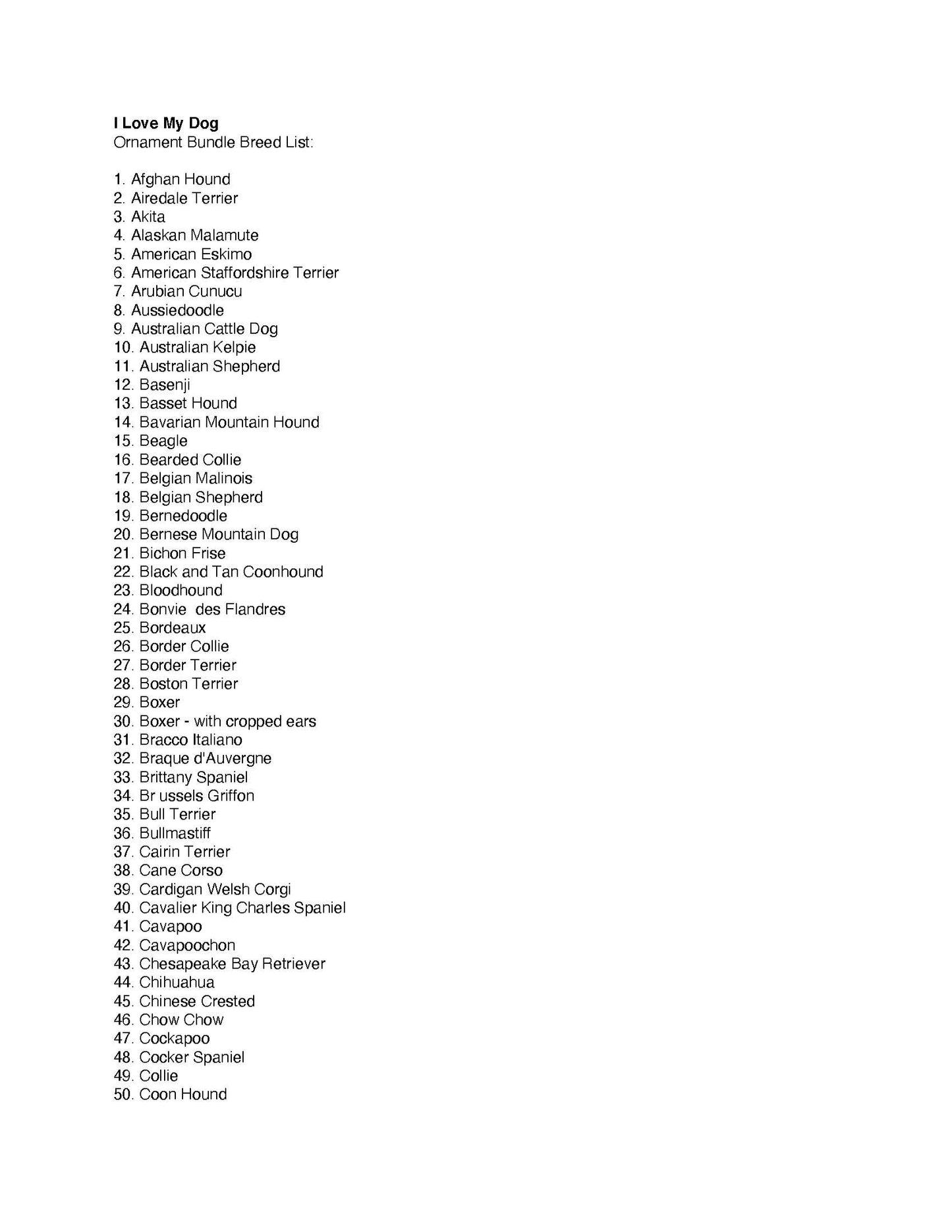 Custom Dog Breed Ornament