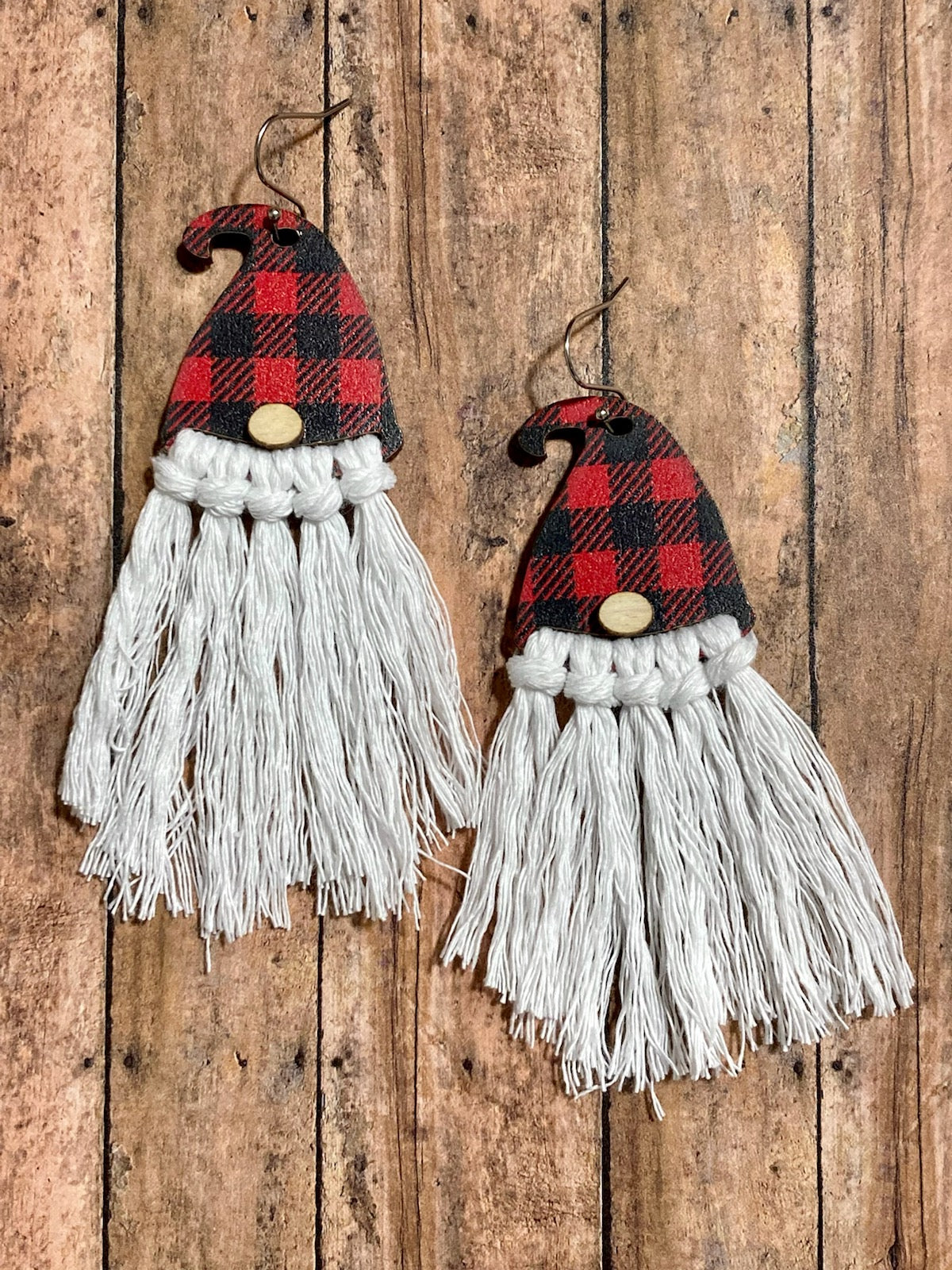 Macrame Gnome Earrings