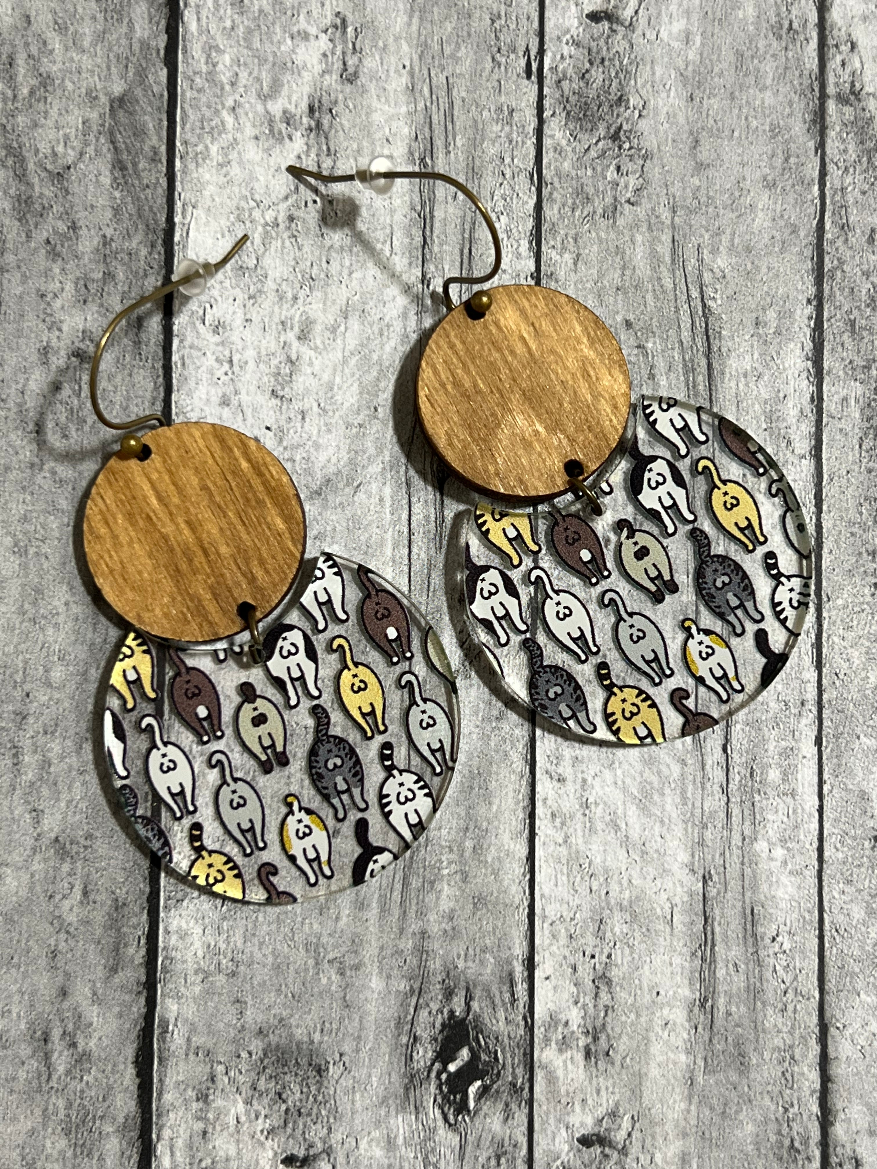 Cat sale butt earrings