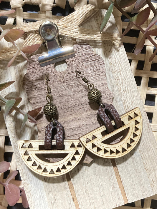 Wooden 'Egypt' Earring