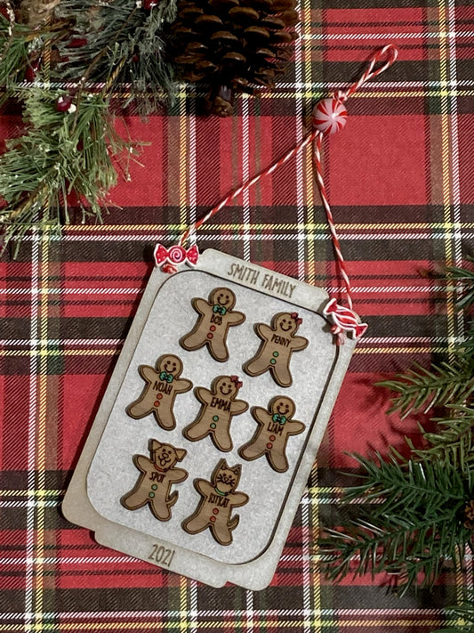 Personalized Custom Gingerbread Family Cookie Sheets