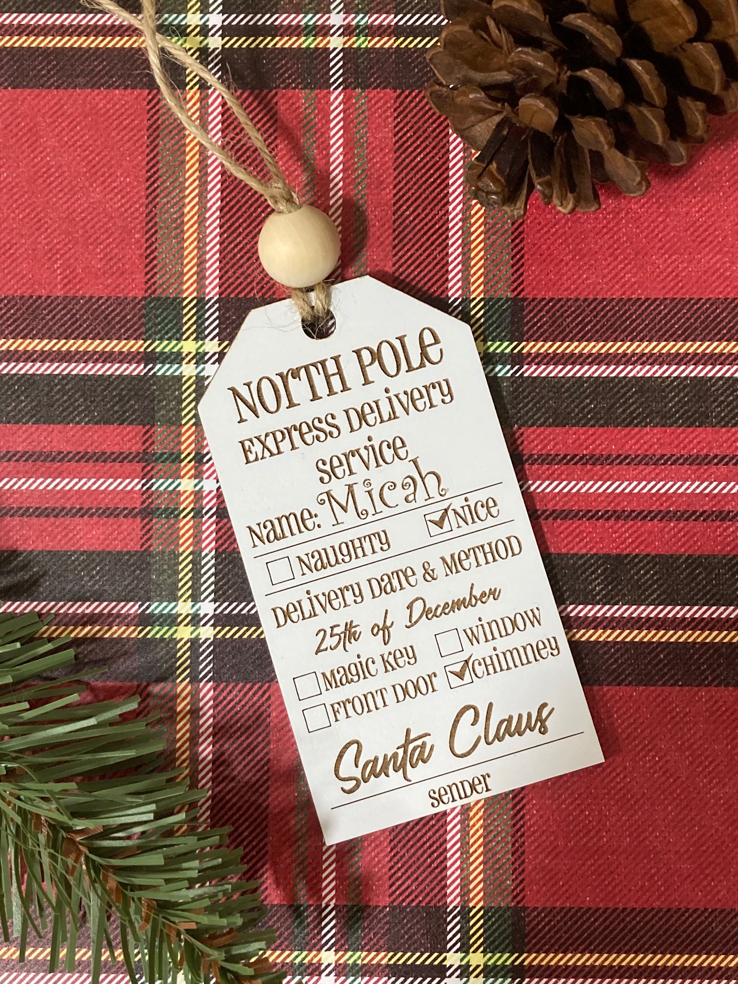 Customized Gift Tag from Santa