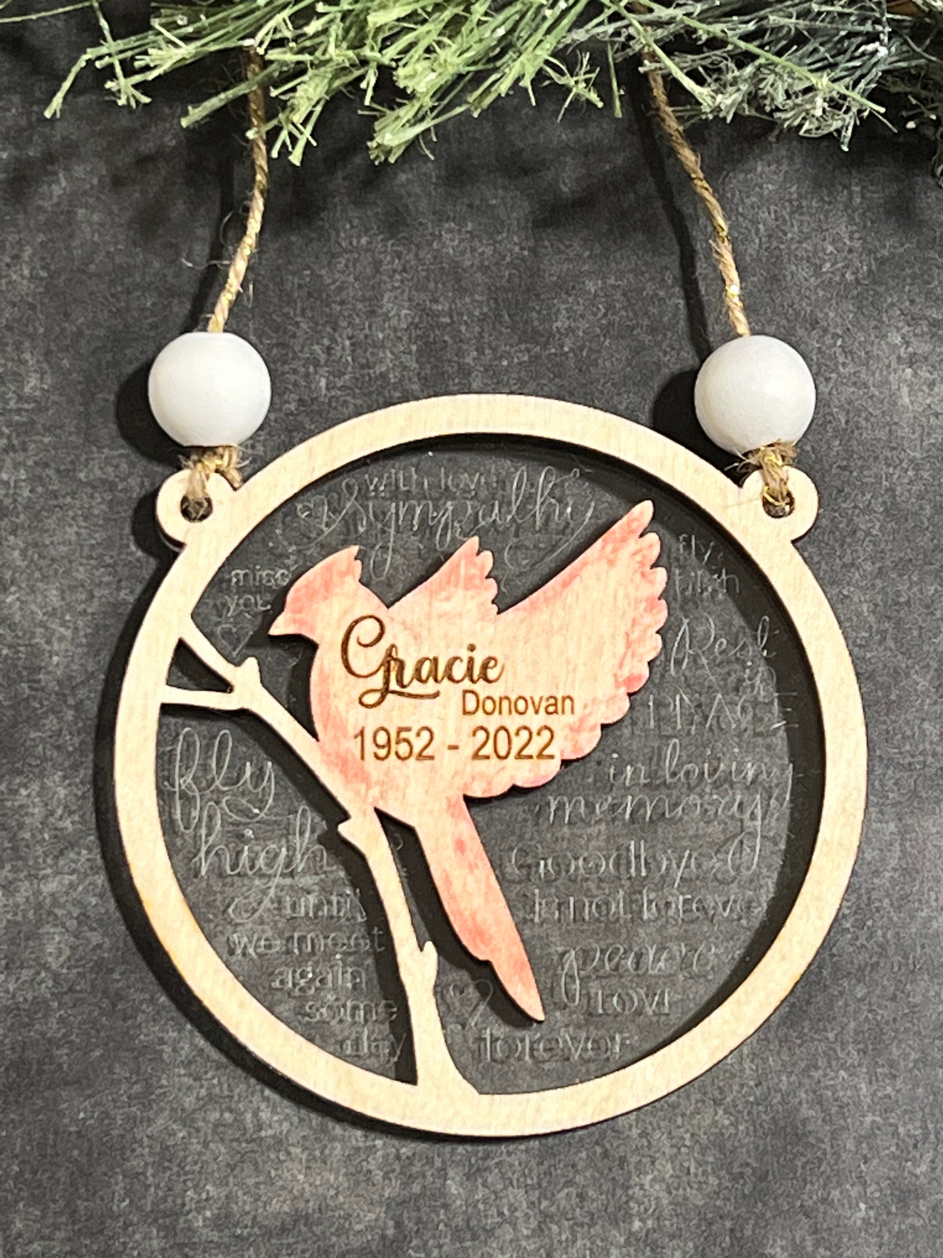 Cardinal Memorial Cardinal Memorial Ornament – Happy Possum Workshop
