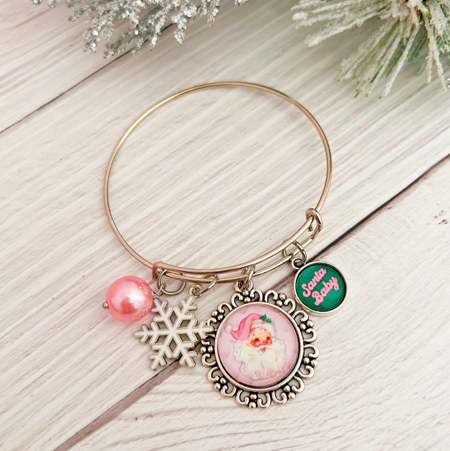 Pink Santa Baby Bangle Bracelet