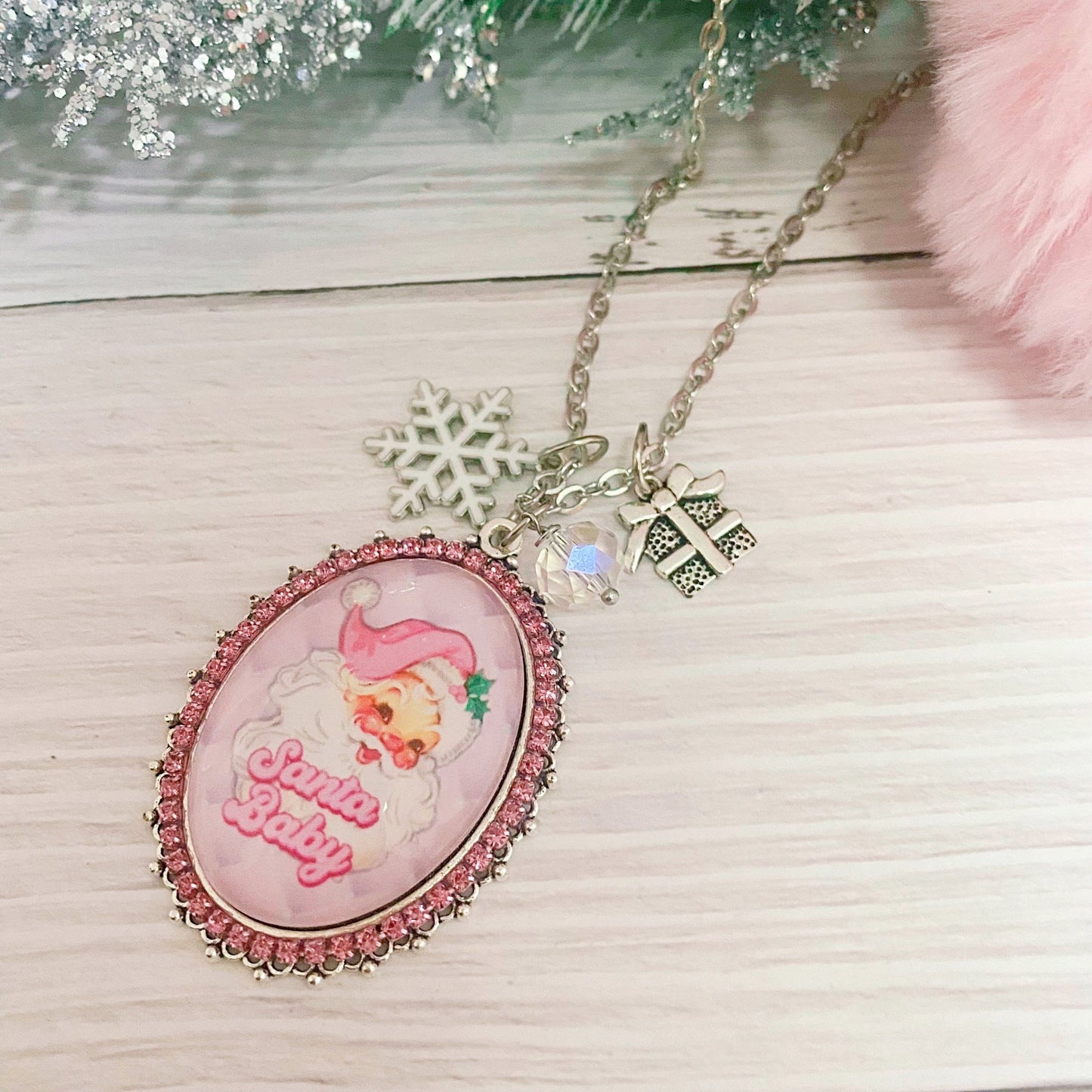 Pink Santa Baby Necklace