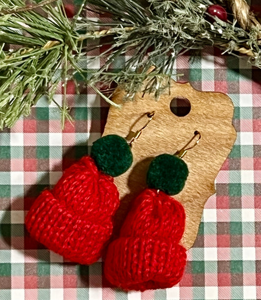Pom pom Beanie Earrings