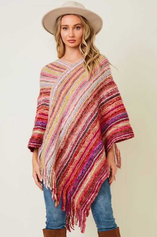 Multi-Colored Poncho